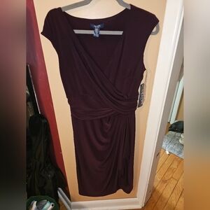 Chaps Woman’s Current  Faux Criss Cross Wrap Front Dress Size M NEW With Tags